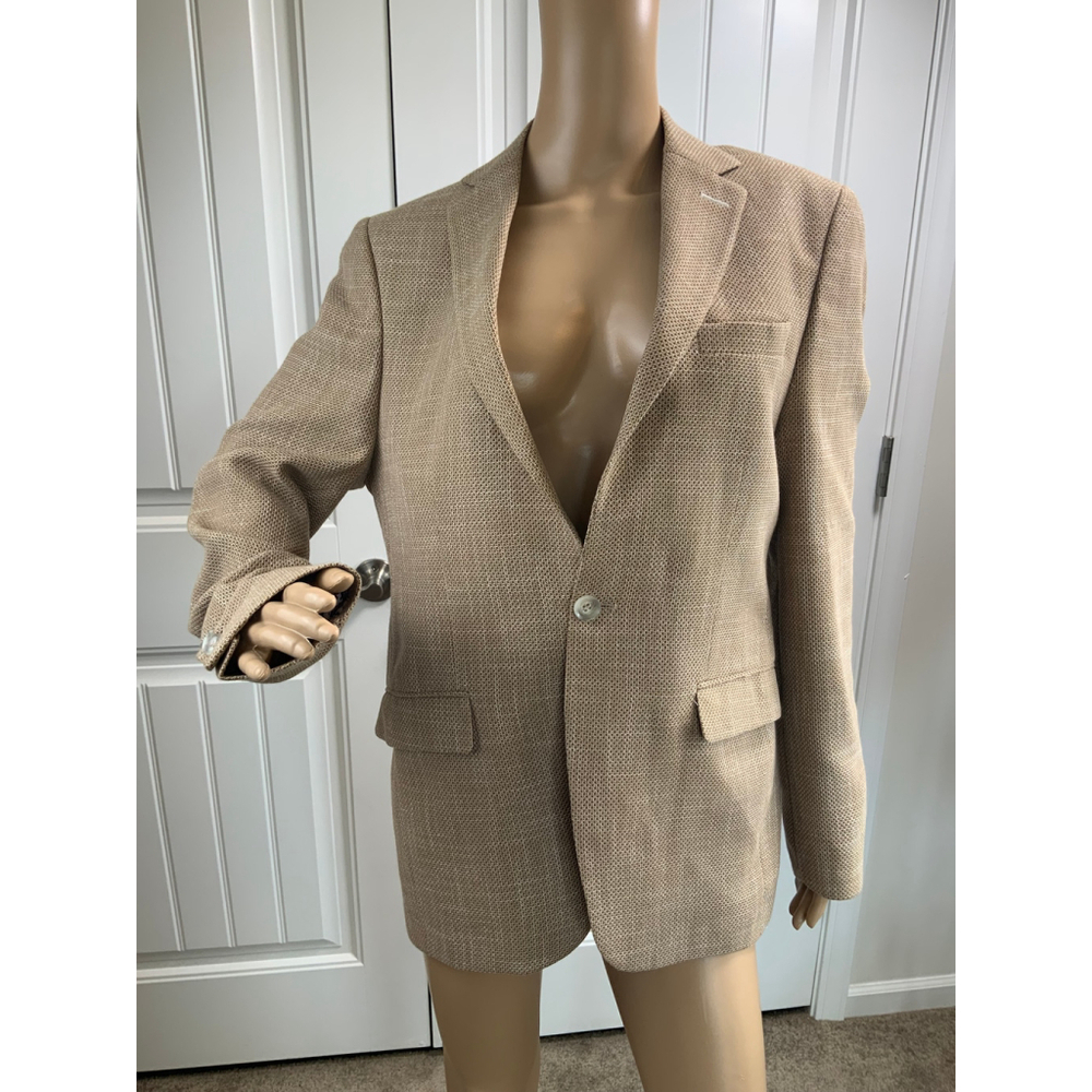 Xram Women's Tan Blazer Med Notched Lapel Office Business Preppy Light Academia - Picture 6 of 16